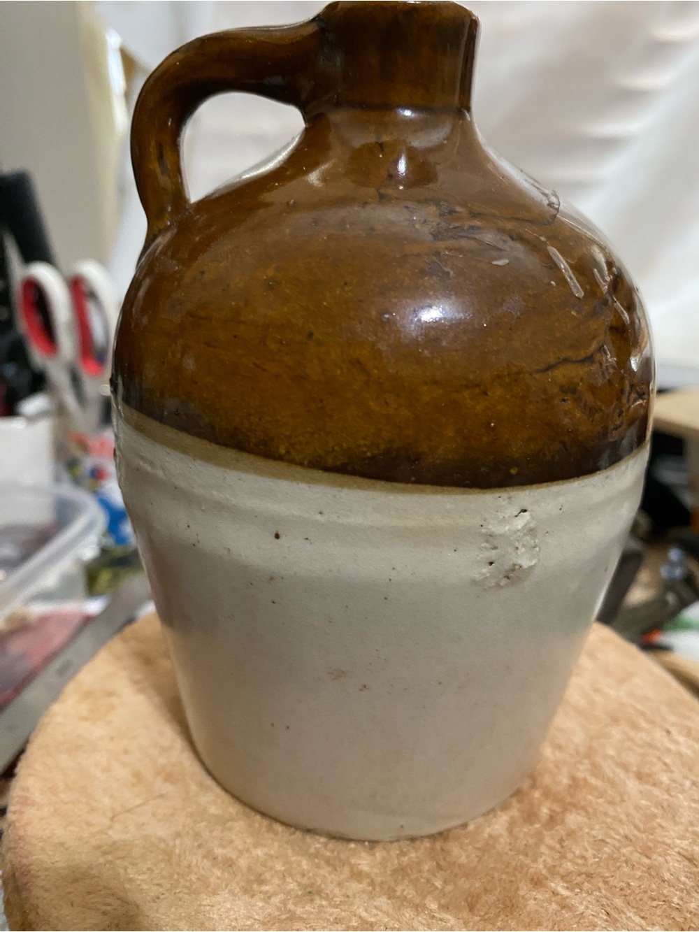 Vintage Macomb Pottery Stoneware Jug 6”